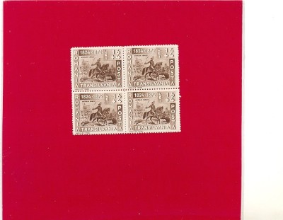 RO-0115=ROMANIA 1943=lp 150 AVRAM IANCU-Timbru nestampilat in bloc de 4,MNH(**) foto