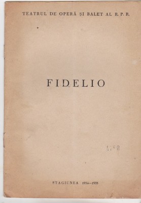 bnk div Program - Teatrul de Opera si balet al RPR - Fidelio - 1954-1955 foto