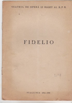 bnk div Program - Teatrul de Opera si balet al RPR - Fidelio - 1954-1955 foto