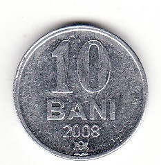 Moldova 10 bani 2008 foto