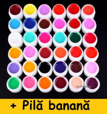 Kit Set Gel 36 Color Geluri Colorate GD COCO Lampa uv Manichiura + Pila banana foto