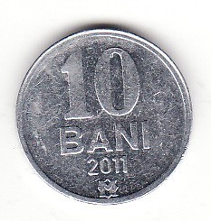 Moldova 10 bani 2011 foto