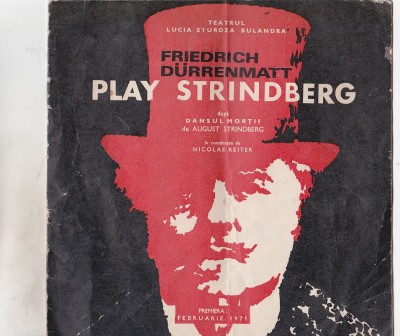 bnk div Program - Teatrul Lucia Sturdza Bulandra - Play Strindberg - 1971 foto