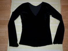 Bluza catifea elastica neagra foto
