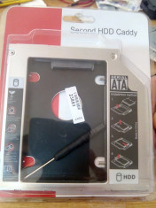 Caddy 9.5mm SATA-SATA 2nd HDD/SSD, adaptor rack universal, Transport Gratuit ! foto