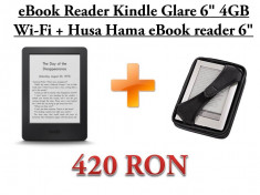 eBook Reader Kindle Glare 6&amp;quot; , 4GB Flash, E-Ink, Wi-Fi+ Husa Hama Bow 6&amp;quot; foto