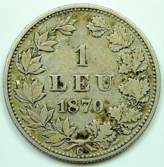 ticuzz - Romania 1 Leu 1870 Medalic - Rotatie Medalica - RR! foto