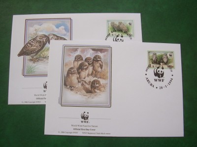 Aruba 1994 fauna pasari MI 134-137 FDC w01 foto