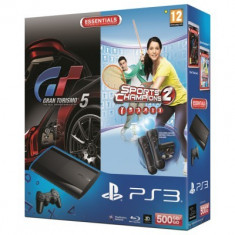 Consola SONY PS3 Slim 500GB + 2 Controlere Move + Camera + GT5+ Sports Champions 2 foto