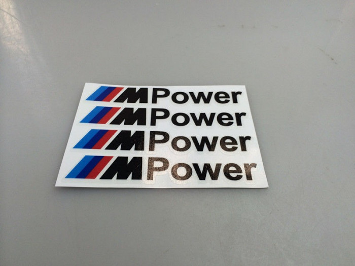Set 4 buc Sticker pentru BMW M POWER pentru manere usi litere negre