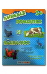 Animale domestice si salbatice 3+ - Carte de colorat cu abtibilduri foto