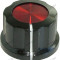 Buton pentru potentiometru, 27mm, plastic, negru-rosu, 27x16mm - 127171