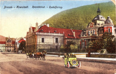 Ok-1483- Romania, Brasov, c.p. necirc. 1918: Bulev. Rudolf, automobil, animat foto