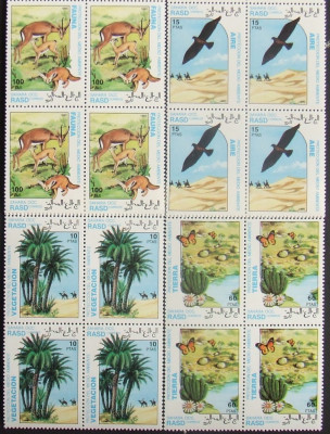 SAHARA OCC 1992 - MEDIU, FLORA, FAUNA, 4 VALORI IN BLOC, NEOBLITERATE - SAH 014 foto