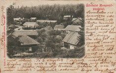 Romania, Baile Homorod, carte postala circulata 1900: Panorama, vile foto