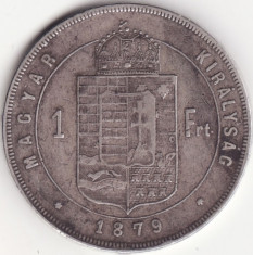 Austro-Ungaria - Regatul Maghiar - 1 Forint 1879 - Francisc Iosif I - Argint foto