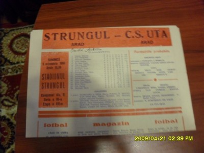 program Strungul Arad - UTA foto