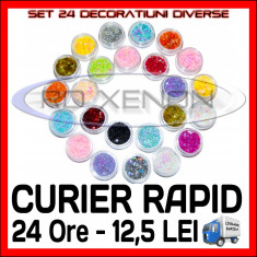 SET 24 DECORATIUNI DIVERSE FORME - MANICHIURA UNGHII FALSE GEL UV - PRET MINIM foto