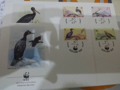 WWF FDC Gibraltar 1991 serie Pasari foto