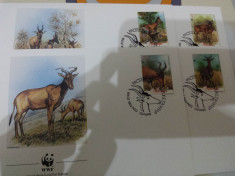 WWF FDC Mozambic 1991 serie Antilope foto