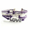 BRATARA INFINITY CHARM MOV ALB PURPLE CU ACCESORII SAGEATA INFINIT MESAJ ?LOVE?