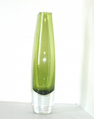 Vaza cristal sommerso verde olive - design Bo Borgstrom Aseda Glass (3+1 GRATIS) foto