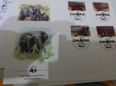 WWF FDC Uganda 1983 serie Elefanti foto