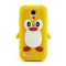 Husa silicon galbena model pinguin Samsung Galaxy S4 Mini i9190 + folie