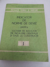 INDICATOR NORME DE DEVIZ PENTRU LUCRARI INSTALATII INCALZIRE CENTRALA GAZE foto