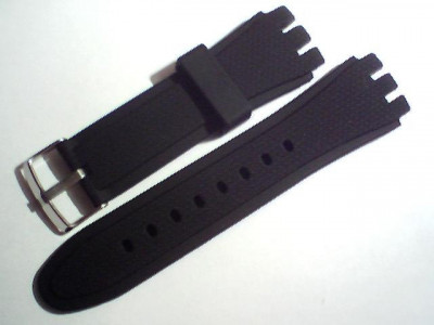 curea swatch 23mm latime, neagra din silicon. foto