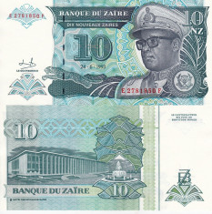 ZAIR 10 nouveaux zaires 1993 UNC!!! foto