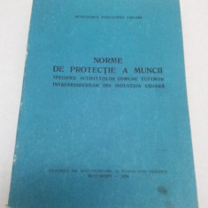 NORME PROTECŢIA MUNCII SPECIFICE ACTIVITATILOR DIN INDUSTRIA UŞOARĂ