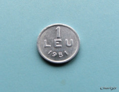 ROMANIA - 1 Leu 1951 - Aluminiu foto