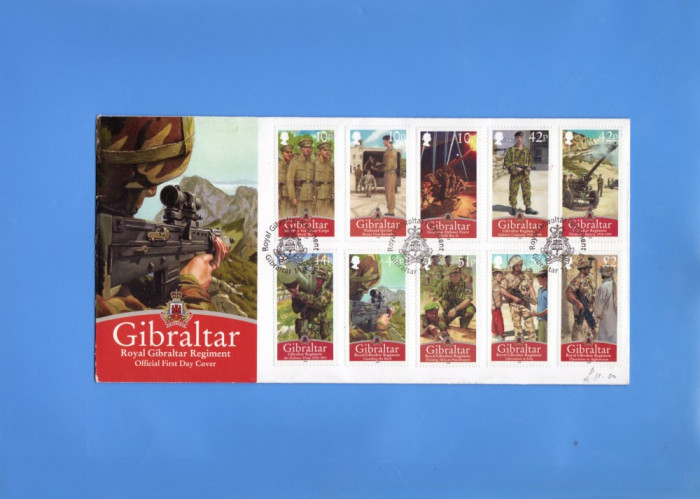 FDC SOLDATI, UNIFORME MILITARE ARME GIBRALTAR 2008