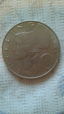 10 pengo 1936 bacnota ; 10 schilling 1982 austria moneda foto