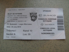Bilet de meci FC Botosani - Legia Varsovia (23 iulie 2015) foto
