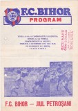 Program meci fotbal FC BIHOR ORADEA - JIUL PETROSANI 02.10.1982