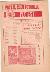 Program meci fotbal PETROLUL PLOIESTI - CHIMICA TIRNAVENI 11.04.1982