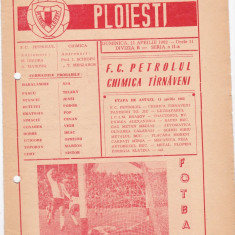 Program meci fotbal PETROLUL PLOIESTI - CHIMICA TIRNAVENI 11.04.1982