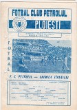 Program meci fotbal PETROLUL PLOIESTI - CHIMICA TIRNAVENI 08.03.1981