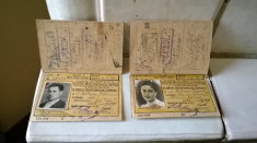 COLECTIE CARNETE DE IDENTITATE PENTRU CALATORIE CFR DIN 1940-41-47 TIMBRATE foto