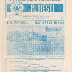 Program meci fotbal PETROLUL PLOIESTI - GAZ METAN MEDIAS (15.11.1981)