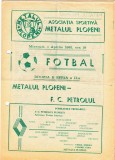 Program meci fotbal METALUL PLOPENI - PETROLUL PLOIESTI 01.04.1981