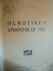 OCROTIREA VANATULUI MIC de GH. NEDICI, BUC. 1927 * foto