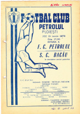 Program meci fotbal PETROLUL PLOIESTI - SC BACAU 15.06.1978 foto