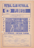 Program meci fotbal PETROLUL PLOIESTI - METALUL PLOPENI 14.09.1980