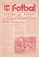 Program meci fotbal DINAMO BUCURESTI - OTELUL GALATI 20.11.1986 foto