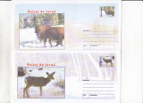 Bnk fil Romania 2 intreguri postale Peisaj de iarna fauna