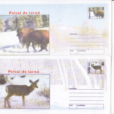 bnk fil Romania 2 intreguri postale Peisaj de iarna fauna