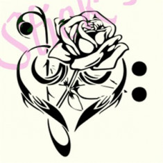 Floral Heart_Tatuaje Perete_Sticker Decor_Cod:WALL-707-Dim: 25 cm. x 21.5 cm. foto